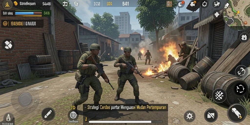 Tampilan gameplay menegangkan dari game strategi 3446.