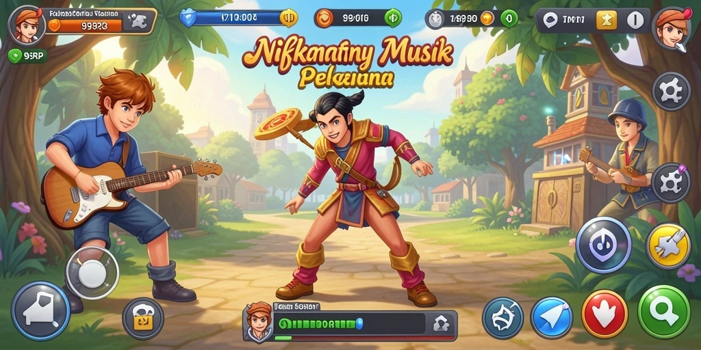 Screenshot dari gameplay 99RP yang menampilkan interaksi musik yang seru.