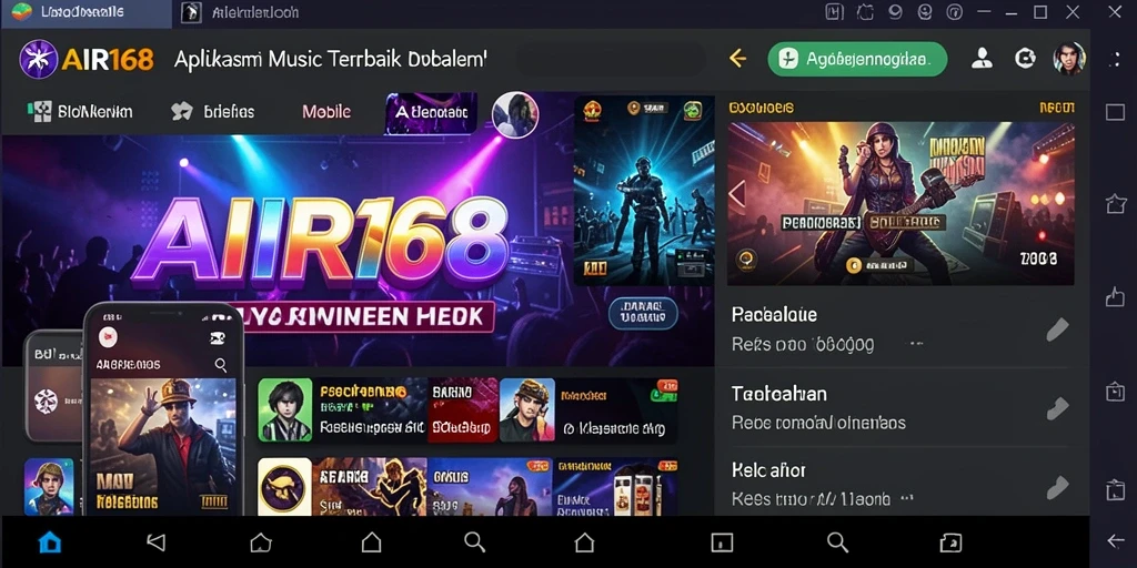 Tampilan gameplay AIR168 dengan berbagai fitur musik yang menarik.