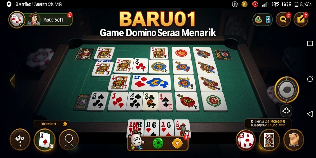 Tampilan gameplay menarik dari BARU01 dengan suasana kompetisi Domino.