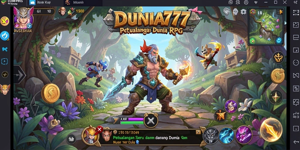 Tampilan gameplay DUNIA777 yang menakjubkan dalam dunia RPG.