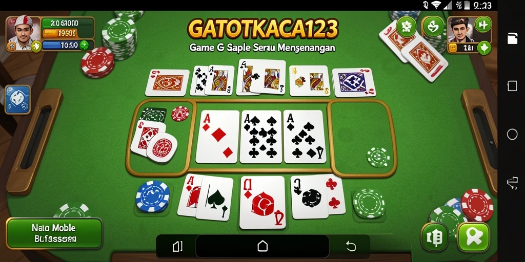 Screenshot GATOTKACA123 menampilkan gameplay seru dari permainan Gaple.