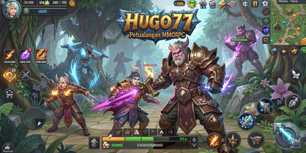 Tampilan gameplay HUGO77 yang memukau dan interaktif.