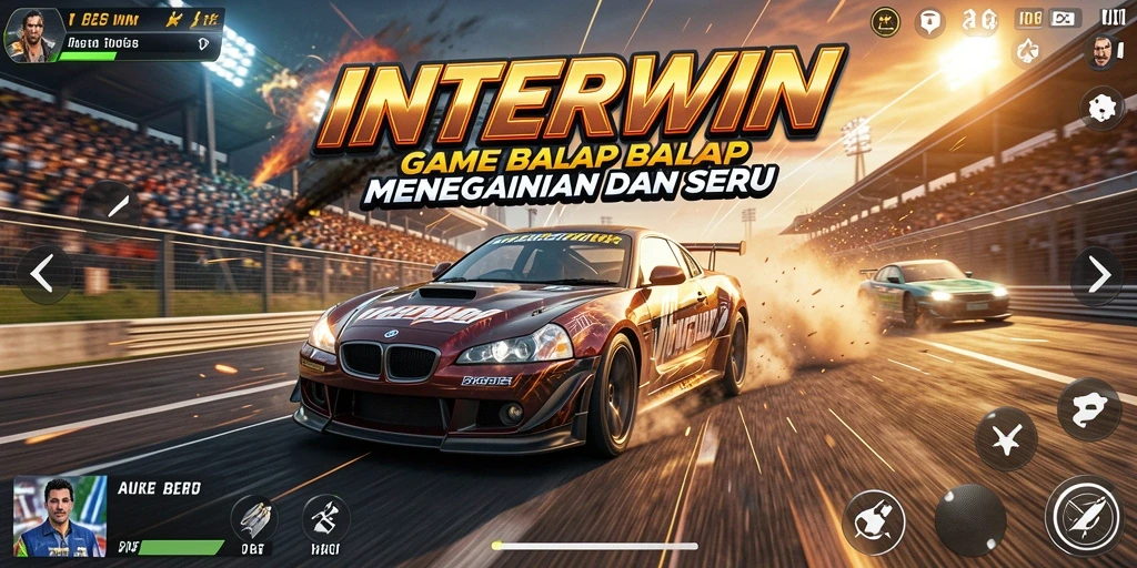 Gameplay INTERWIN menampilkan aksi balap yang menegangkan dan mendebarkan.