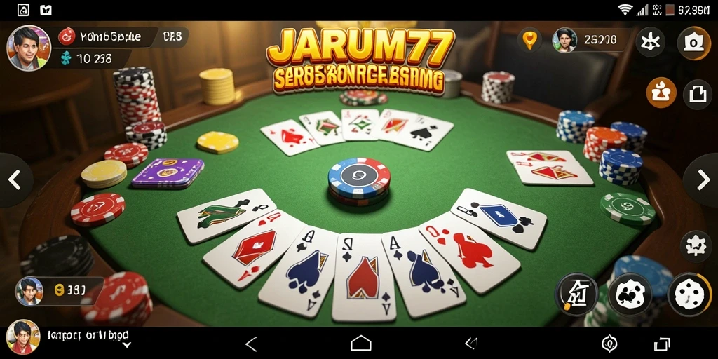 Tampilan gameplay Gaple yang seru dan interaktif di JARUM77.
