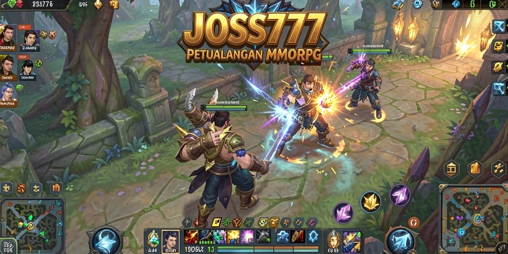 Screenshot gameplay JOSS777 yang menampilkan pertarungan seru di MMORPG.