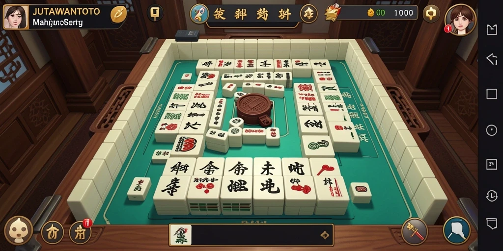 Screenshot utama JUTAWANTOTO menampilkan gameplay Mahjong yang menarik.