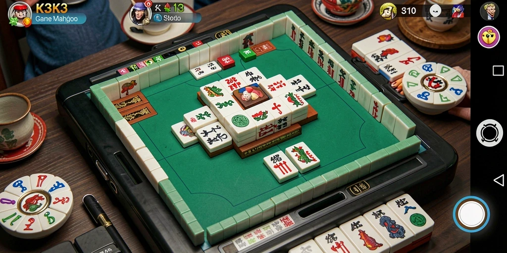 Tampilan gameplay seru dalam permainan Mahjong K3K3.