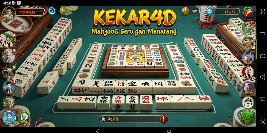 Screenshot gameplay <strong>KEKAR4D</strong> menunjukkan suasana seru permainan Mahjong.