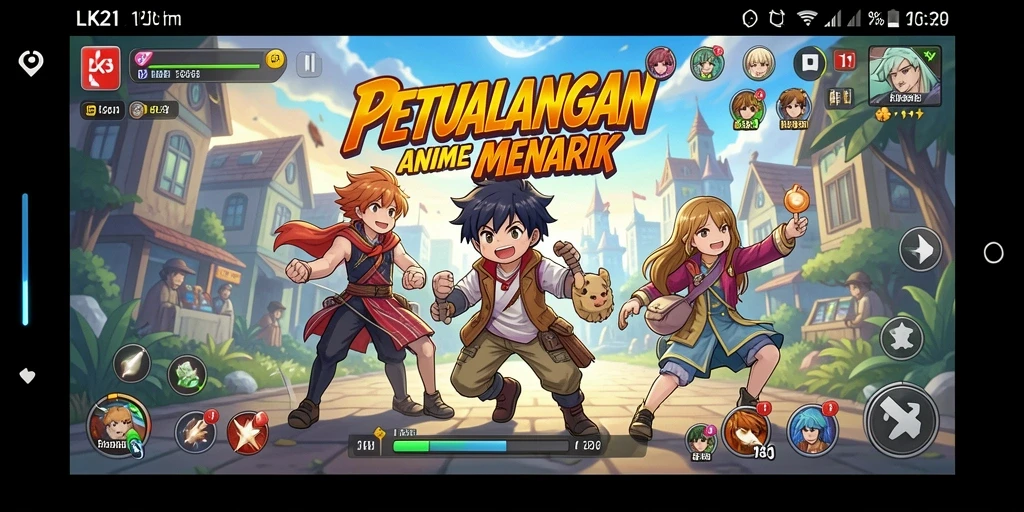 Tampilan gameplay anime dalam aplikasi LK21 yang menarik.