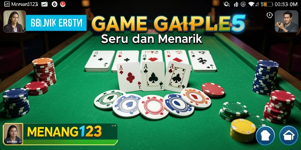 Tampilan gameplay seru dalam permainan Gaple MENANG123.