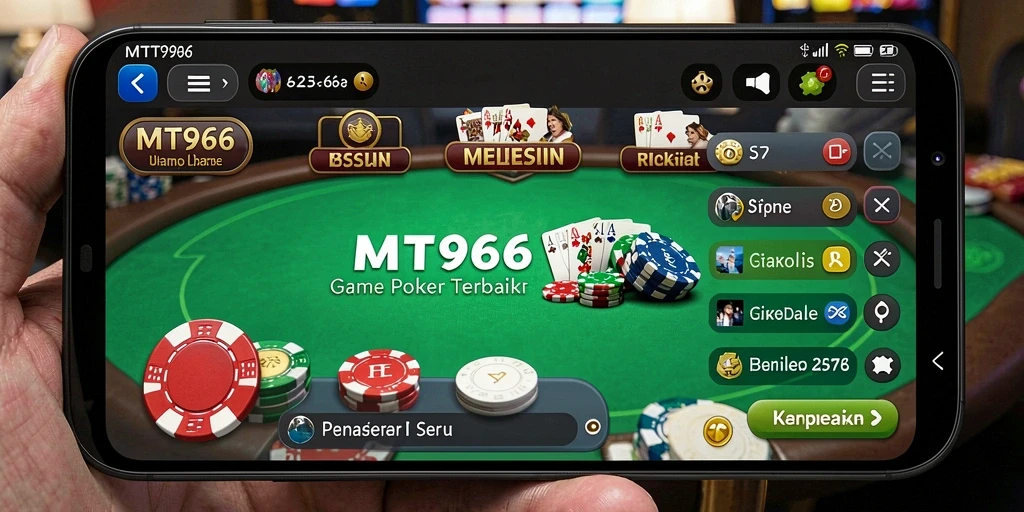 Gameplay seru poker dengan fitur interaksi pemain yang menarik.
