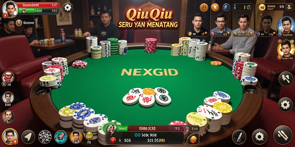 Tampilan gameplay seru di NEXGID dengan kartu QiuQiu.