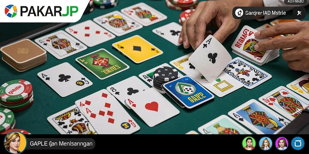Tampilan gameplay PAKARJP menampilkan suasana bermain Gaple yang seru.