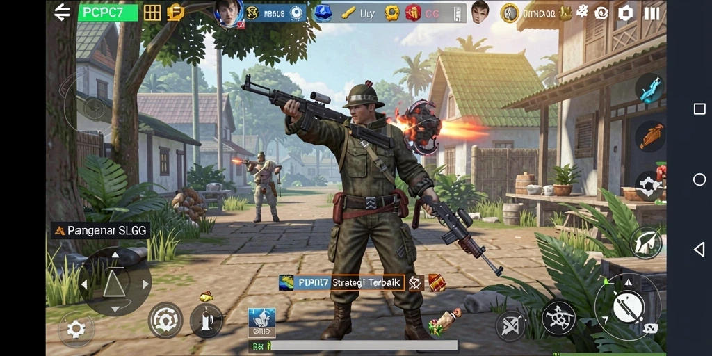 Screenshot utama PCPC7 menampilkan strategi pertempuran yang seru dan grafis yang memukau.