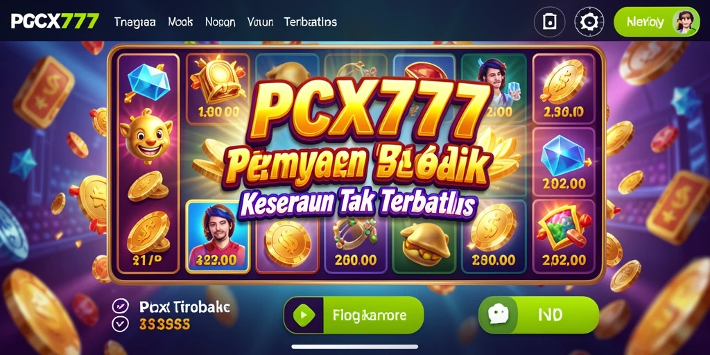Tampilan gameplay Slot yang menarik dan berwarna-warni di PCX777.