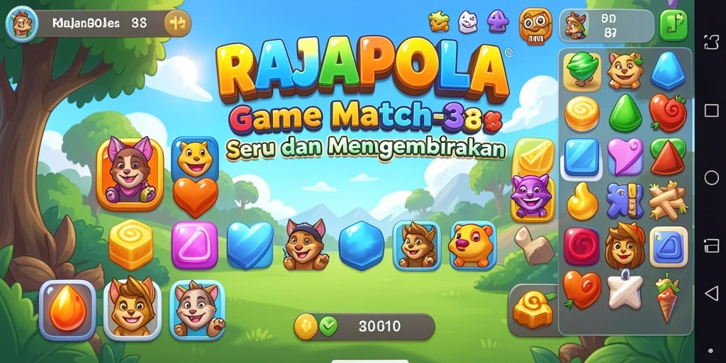 Tampilan gameplay seru RAJAPOLA dengan kombinasi warna-warni.