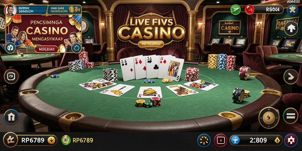 Tampilan gameplay Live Casino yang menarik dan interaktif di RP6789.