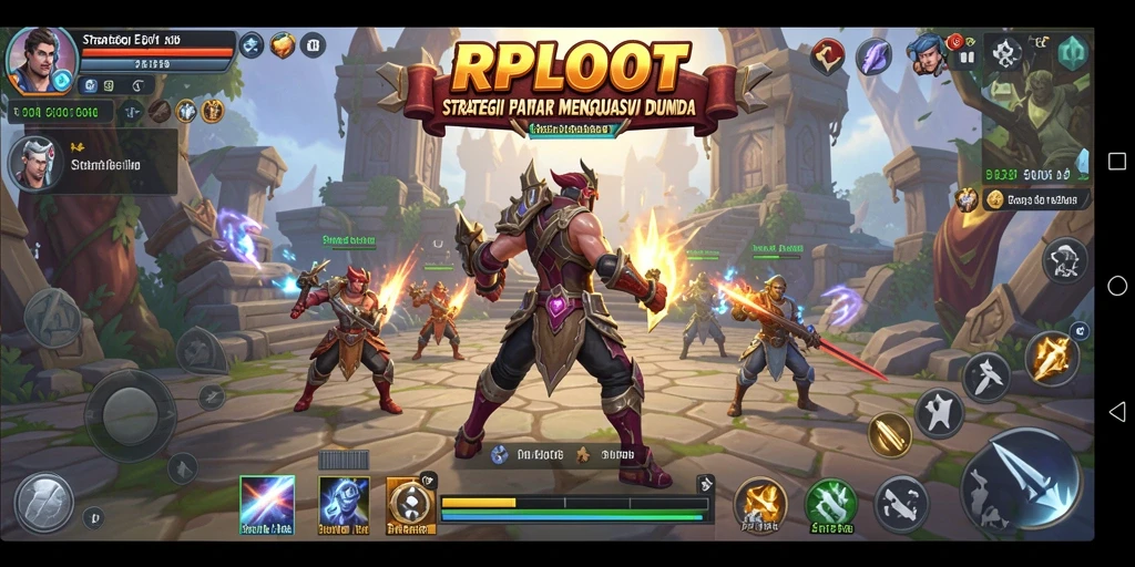 Screenshot gameplay RPLOOT yang menunjukkan pertempuran strategi yang mendebarkan.