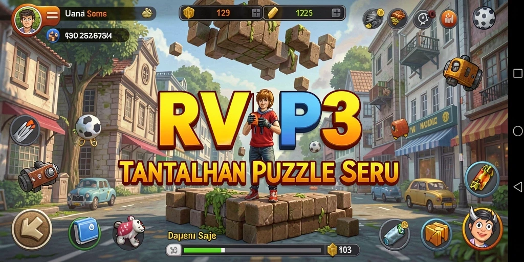 Tangkapan layar gameplay RVIP3 yang penuh warna dan menantang.