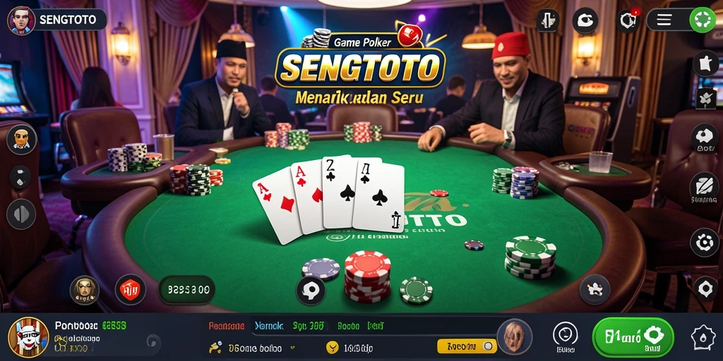 Screenshot gameplay SENGTOTO menampilkan suasana permainan Poker yang mendebarkan.