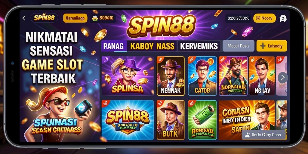 Tampilan gameplay seru dari SPIN88 dengan tema slot beragam.