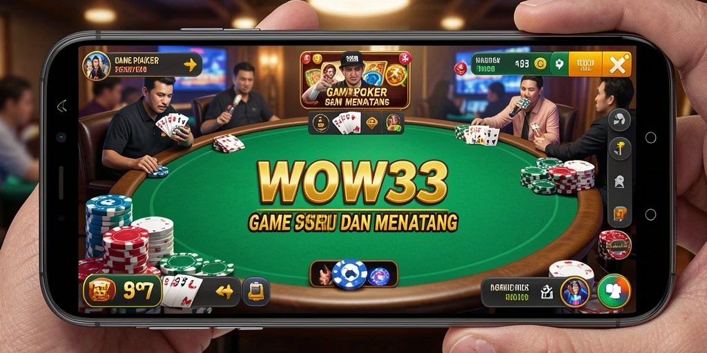 Tampilan gameplay Poker yang seru dan interaktif.