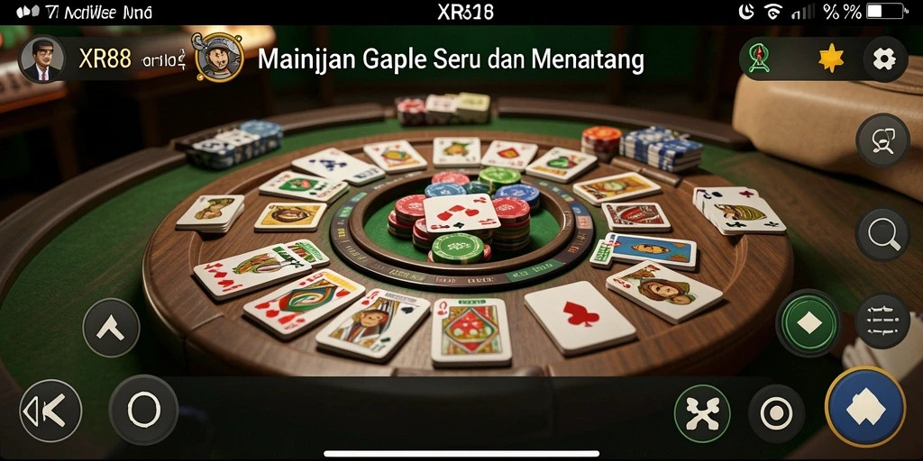Gameplay Gaple seru di XR88 dengan teman-teman.